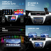 Autoradio Podofo 1Din 7'' avec CarPlay sans fil, Android Auto, BT, FM, EQ, USB, charge rapide, caméra de recul, unité principale, usine ODM/OEM