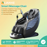 Fauteuil de massage intelligent haut de gamme avec détection automatique du corps, airbag complet, chaleur lombaire, zéro gravité, interface utilisateur en anglais, certifié OEM