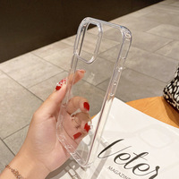 Vente en gros de coques de téléphone portable transparentes en PC rigide anti-choc, coque souple en TPU transparente pour iPhone 13 14 15 16 17 18 Pro Max