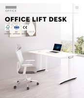 Bureau debout électrique en forme de E avec double moteur, poste de travail ergonomique à hauteur réglable