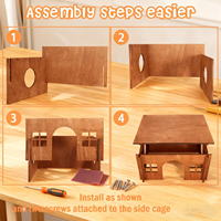 Nichoirs en bois pour cochons d'Inde, maisons et habitats pour animaux |   Grande maison cachette pour lapins, chinchillas, gerbilles - Accessoires pour animaux de compagnie en gros