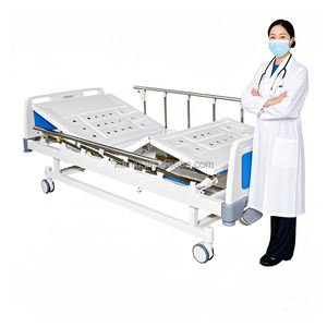 Letto Ospedaliero Economico con Funzionamento Fluido e Silenzioso, 2 Manovelle, in Acciaio e Plastica ABS, Arredamento Ospedaliero - Product Image 1