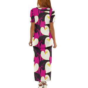 Samoan Puletasi vêtements tribaux polynésiens imprimer personnalisé femmes deux pièces insulaire Style robe ensembles robes en lin pour les femmes - Product Image 6