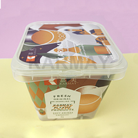 Tamper Evident PP plastique 1 Ltr Biscuit carré chocolat crème glacée bonbons emballage alimentaire seau à yaourt en plastique avec poignée