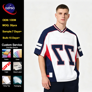 QZFSO Custom Hip Hop Vintage Sublimation Soccer T Shirt American Football Uniform <b>Top</b> Camo Retro Mesh Fabric Rugby Sport Jersey - Product Image 1