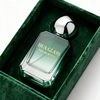 Vente en gros de flacons de parfum rectangulaires biseautés personnalisés de 50 ml avec bouchon en forme de galet irrégulier, logo personnalisé OEM disponible