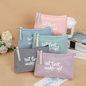Nueva Bolsa <span class=keywords><strong>de</strong></span> Cosméticos Portátil Vintage <span class=keywords><strong>de</strong></span> Lona con Cierre y Alfabeto Inglés para Mujer, para Viajes y Artículos <span class=keywords><strong>de</strong></span> Aseo - Product Image 5