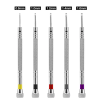 Obeng baja 0.8-1.6mm untuk jam tangan, Set 5 buah alat perbaikan jam tangan portabel dengan pin Tautan Mini, alat pembuat jam