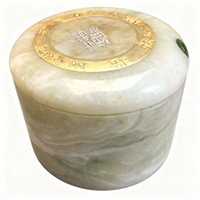 Urne funéraire en céramique émaillée de style chinois, imitation jade afghan, marbre et granit, blanc/vert/doré, pour la conservation des écritures, vente en gros