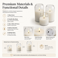 Juego de Velas LED de Cristal sin Llama con Control Remoto, Llama 3D, para Decoración del Hogar, Hotel, Bodas, Venta al por Mayor, CE RoHS