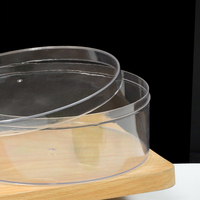 Grande Boîte Ronde en PS Plastique Jetable pour Tiramisu, Luxueuse et Recyclable, Conteneur à Biscuits en PS pour Aliments, Bonbons, Salades – Emballage Premium