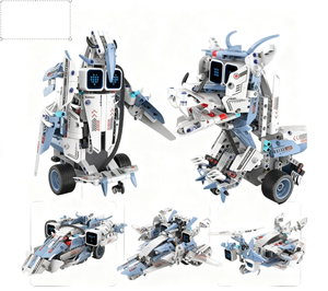 مجموعة بناء روبوتات بلاستيكية للبرمجة والتحكم عن بعد 5 في 1، نموذج شاحنات قابل للتجميع مع تحكم عن بعد عبر تطبيق، مشاريع ميكانيكية - Product Image 2