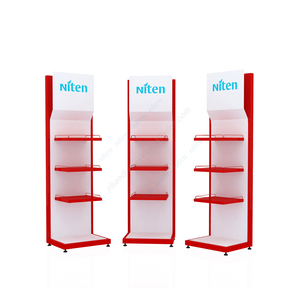 Tùy chỉnh kim loại sắt hiển thị Giá cửa hàng trang điểm mỹ phẩm chăm sóc da sàn hiển thị đứng khuyến mại trong hiệu thuốc - Product Image 3