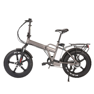 Electric Folding Bike 19 In Fat Tires Disc Brakes Rear Rack Lithium Battery Foldable Urban Commute - Product Image 1