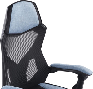 <span class=keywords><strong>Chaise</strong></span> de jeu ergonomique Eros haut de gamme avec dossier en maille, rembourrage en mousse haute densité, pivotante, bleue, best-seller - Product Image 2