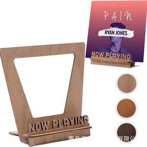 Wooden Cd <b>Rack</b> Brown Eco Friendly Desktop Storage For Music Albums And <b>Records</b> - Product Image 5