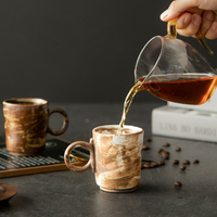 Tasse en porcelaine de petite capacité de Style arabe de haute qualité conception émaillée tasses en céramique grès glaçure réactive tasse à café Logo