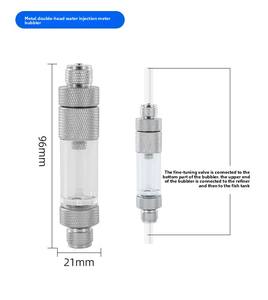 Moderno 5W DIY <span class=keywords><strong>acuario</strong></span> <span class=keywords><strong>CO2</strong></span> difusor <span class=keywords><strong>Kit</strong></span> Metal burbuja contador válvula de retención regulador único doble cabeza para sala de estar acuarios - Product Image 6