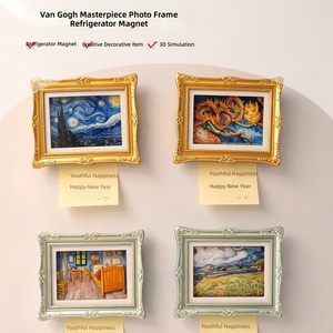 Aimants de réfrigérateur en résine sur le thème de <span class=keywords><strong>Van</strong></span> <span class=keywords><strong>Gogh</strong></span>, style européen, <span class=keywords><strong>d</strong></span>écorations magnétiques artistiques haut de gamme, personnalisées et créatives - Product Image 4