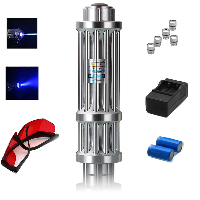 Rechargeable Battery Laser Pointer Pen 450nm Blue 1000m Range Aluminum Alloy Gift Box for Astronomy