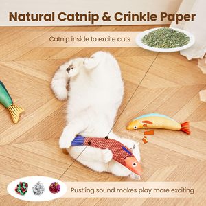 Chew Toys Saury Fish Catnip Crinkle Sound Soft & Interactive for Indoor Kitty Exercise Fish Catnip <b>Plush</b> Toy - Product Image 5