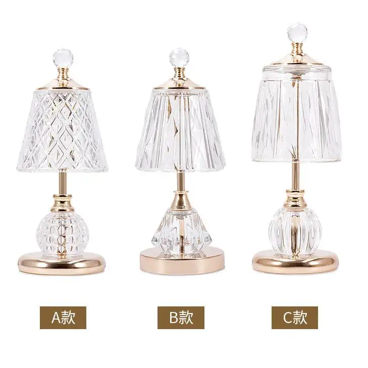 Crystal table lamp bedroom bedside lamp light luxury new high-end girly atmosphere bedside small table lamp