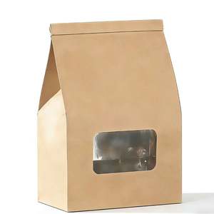 Customizable logo Size, Biodegradable Kraft Paper Food <b>Bags</b> with Transparent Window and Self-sealing Feature - Product Image 1