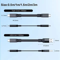 Kabel Ekstensi OTG USB 3.0 TYPE-C 1m/1.5m/2m/3m 20V 3A PD 60W Flat dengan Pengisian Cepat 10gbps untuk Ponsel Laptop USB C