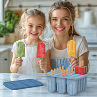 FLwarm Moule à glaces en silicone imprimé à 15 cavités sans BPA avec bâtonnets, sacs et brosse entonnoir réutilisable