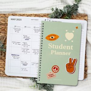 Custom 2024-2025 <b>A5</b> Leather Spiral Student <b>Planner</b> for Middle/High School Students 100 Sheets Weekly/Monthly Spreads Academic - Product Image 2