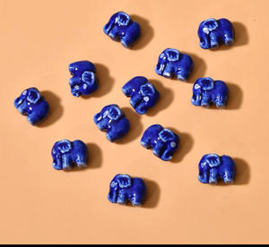 Cuentas de Cerámica con Forma de Elefante de Dibujos Animados, Agujero Recto, Colores Variados, 10 Piezas/Bolsa, Materiales para Manualidades, Pulseras y Pendientes - Product Image 5