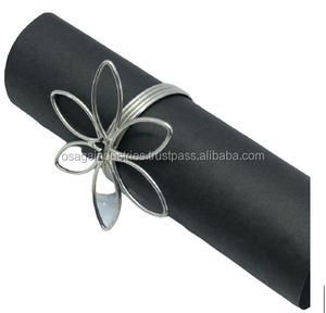 Porte-serviette en métal 14mm, décoration de TABLE, anneau floral de qualité supérieure - Product Image 1