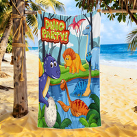 Kids Microfiber Sand Free Beach Towel Quick Dry Cute Dinosaur Cartoon Print Large Soft Pool Bath Towel For Boys Children Summer
