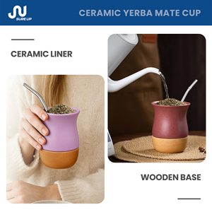 Tasse en céramique Costmaize logo Tasse de <span class=keywords><strong>voyage</strong></span> Yerba Mate Water Base en bois pour l'Argentine - Product Image 2