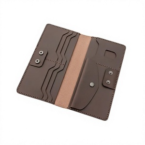 Brown Genuine Leather Wallet <b>Slim</b> <b>Card</b> <b>Holder</b> Coin Purse Short Portable Cash Folder for Daily Use - Product Image 3