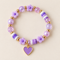 6 stijlen kleurrijke DIY kralenbedelarmbanden voor meisjes kinderen handgemaakte bloem fruit glimlach vlinder armband sieraden cadeau