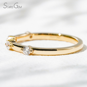 Bague de mariage assortie ouverte en or massif 18 carats avec diamants de laboratoire Starsgem Fine Jewelry pour femme - Product Image 2