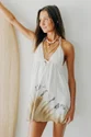 Robe mini tie-dye Beach Breeze blanche 100% coton respirant, style côtier décontracté, prix de gros - Product Image 5