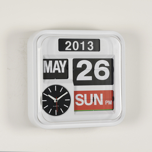 <span class=keywords><strong>Reloj</strong></span> de Pared Colgante SKYSEA de 32CM con Calendario Flip Art Deco, ABS, con Visualización de <span class=keywords><strong>Hora</strong></span>/Fecha/Año, Movimiento de Cuarzo, Fácil de Leer, Modelo A00AF640 - Product Image 1