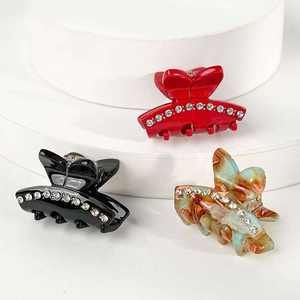 Kinling OEM Design <span class=keywords><strong>Mini</strong></span> <span class=keywords><strong>pince</strong></span> à cheveux en acétate avec strass brillants, <span class=keywords><strong>pince</strong></span> à cheveux en forme de <span class=keywords><strong>crabe</strong></span> transparente pour filles - Product Image 1