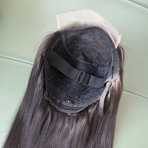 Factory 1B Vietnamese Straight Human Hair 6x6 HD Lace Closure Glueless <b>Wig</b> With Elastic Band And Combs - Product Image 6