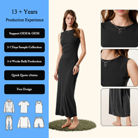 Robes longues maxi en maille côtelée ajustées et amincissantes pour femmes, en coton et viscose, effet délavé soleil et pierre, haut de gamme et sexy
