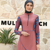 2024 maillot de bain pour femmes musulmanes à manches longues ensemble de trois pièces de fabricants de bord de mer de plage conservateurs de haute qualité une vente en gros