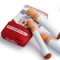 Jouets en peluche écologiques pour chiens, en forme de cigarettes avec boîte, résistants aux morsures, pour la dentition