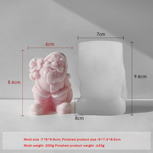 Diy Homemade Christmas Aromatherapy Soap <b>Mold</b> Decoration 3d Snowman Santa Claus Silicone <b>Candle</b> <b>Mold</b> for Resin Casting Plaster - Product Image 2