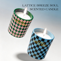Bougie parfumée artisanale de luxe personnalisée avec logo, en cire de soja naturelle, dans un bocal en verre, avec boîte