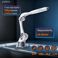 Brazo Robótico Industrial FOBOT de 6 Ejes, Carga Útil de 30 kg, Alta Precisión, Manipulación, Paletización, Corte, Pulverización, Clasificación IP67, Motor PLC