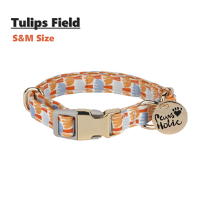 S Tulips Field Modern Durable Soft Cotton Dog Collar Personalizado de lujo y elegante Accesorio para mascotas ODM OEM al por mayor - Product Image 4