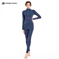 Alpine PRO, conjunto de ropa de esquí transpirable de secado rápido para mujer, ropa interior térmica de invierno sin costuras hecha de lana Merino