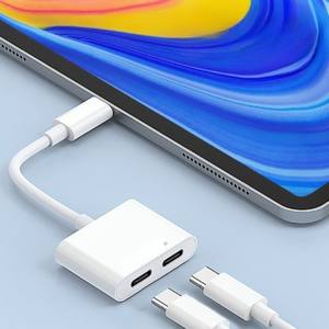 شاشة كمبيوتر USB C مزدوجة عالية الدقة مع الشحن المتزامن والاستماع إلى الموسيقى على آيفون 16 15 برو ماكس - Product Image 4